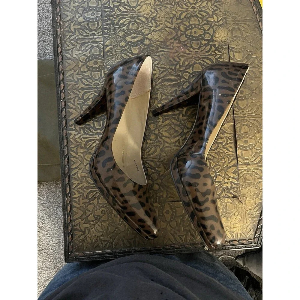 Ellen Tracy Animal Print Patent Leather Cody Pumps Size 7 Gifts for Her